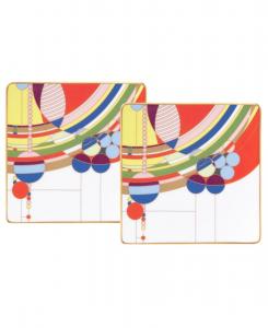 Набор из двух квадратных тарелок «Мартовские воздушные шары» Фрэнка Ллойда Райта, 15 см Noritake, мультколор