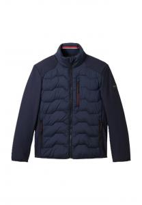 Стеганая куртка с воротником-стойкой и нашивкой-логотипом Tom Tailor, цвет 10668 sky captain