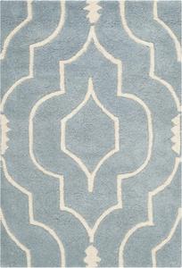 Ковер SAFAVIEH, 61 x 92 см, Chatham Collection Blue/Ivory CHT736B ручной работы геометрический премиум шерстяной