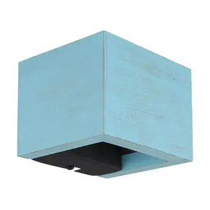 Настенный светильник LED ALINA LED-модуль 1 шт. Теплый белый свет, кубической формы, светит вверх и вниз, регулируемый световой пучок Globo Lighting, Blau antik