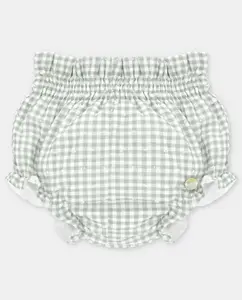 Подгузник для малыша с микропринтом в виде зеленой клетки Martín Aranda