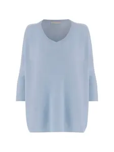 Вязаный свитер с V-образным вырезом Allude, синий