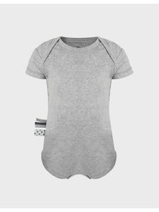 OrganicEra Детский боди с короткими рукавами, серого меланжевого цвета