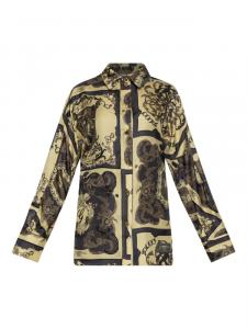 Шелковая рубашка с принтом GANNI, желтый