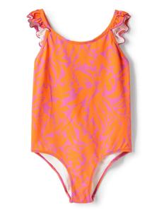 Il Gufo купальник с оборками, оранжевый