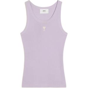 Топ без рукавов Ami Paris с вышитым логотипом AMIPARIS, фиолетовый