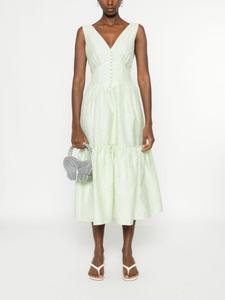 Self-Portrait многоярусное платье с эффектом парчи, зеленый