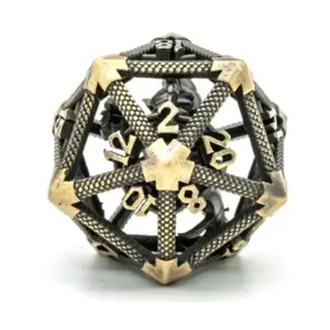 d20 Крепость Полого Дракона – бронза, Dice Sets - Metal - Hollow
