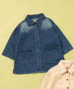 Платье-рубашка с карманом в форме сердца