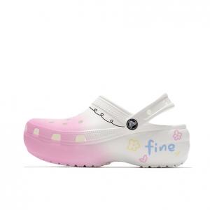 Crocs Классические туфли-сабо на платформе Mandala Pink, пляжные, девичьи, в стиле кампуса, унисекс, розовые, белые