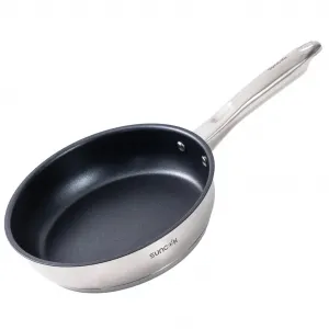Сковорода SUNCOK, совместимая с индукционной плитой, 24 см, с антипригарным покрытием, нержавеющая сталь 18/10, можно мыть в посудомоечной машине, подходит для всех типов плит Goldensea