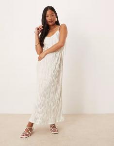 Платье-комбинация Vila Petite plisse cami maxi в бледно-зеленом цвете с эффектом тай-дай