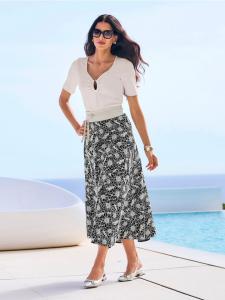 Heine Тканая юбка с узором в черно-бежевых тонах