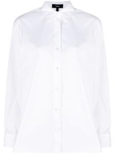 Theory long-sleeve cotton-blend shirt, белый