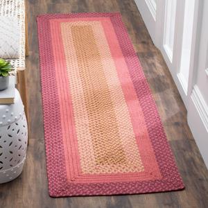 Ковер SAFAVIEH, 69 x 183 см, Braided Collection Runner, Multi, ручной работы Country Cottage, реверсивный хлопок, идеально для помещений с высокой проходимостью в гостиной, спальне (BRD165A)