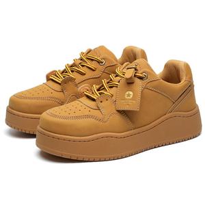 MUYI Женские скейтерские кроссовки унисекс низкие серо-красные с желтым, цвет Yellow[Women's]