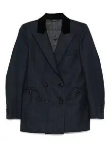 Двубортный блейзер с отделкой на воротнике Blazé Milano, синий
