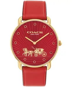 Женские часы Elliot с красным кожаным ремешком New Year, 36mm Coach
