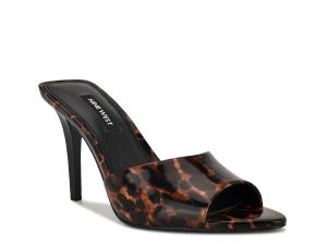 Туфли Nine West Hather Sandal, Brown Patent Leopard Print