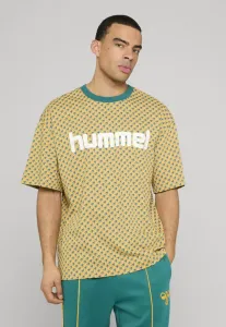 Футболка с принтом regular pepita aop Hummel, Yellow Teal Beige_Aop