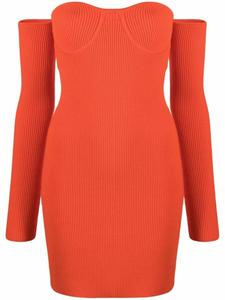 Helmut Lang платье мини Contour с вырезом в форме сердца, красный