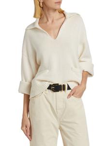 Свитер-поло Danica из шерсти и кашемира rag & bone, слоновая кость