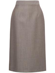 Alberta Ferretti твидовая юбка миди, серый