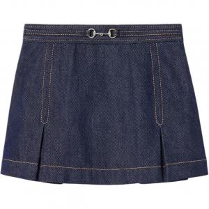 Летняя детская юбка умеренной длины однотонного цвета fw25 GUCCI, темно-синий