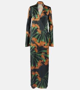 Платье с запахом и принтом из смесового шелка Johanna Ortiz, мультиколор