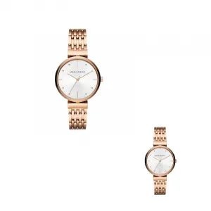 ARMANI EXCHANGE Часы AE Wrist Watch Quartz Movement Stainless Steel Strap White Dial Women's Watch Box Available For Purchase, Silver dial AX5901