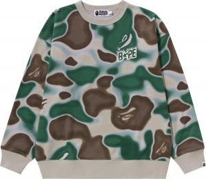 Свитер BAPE Liquid Camo Bape Sta Crewneck 'Olive Drab', зеленый