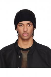 Вязаная шапка с ребристой отделкой Temple Rick Owens, черный