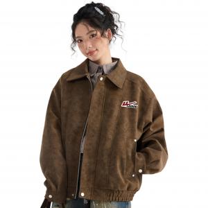 Куртка женская Lapel Moderate Pilot WARRIOR, коричневый (diy badge)