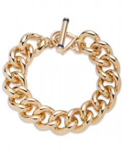 Браслет с застежкой-карабином, золотистого цвета, темно-синего цвета Lauren Ralph Lauren, Gold