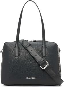 Сумка-сэтчел Calvin Klein Brenda Top Zip, Black/Silver