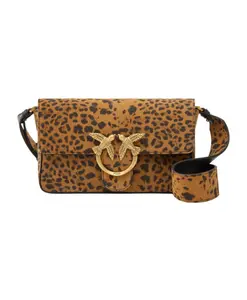 Мягкая мини-сумка Mezzo с замшевым принтом Pinko, мультиколор