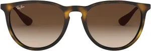 Женские солнцезащитные очки Ray-Ban Rb4171 Erika Round, Rubber Havana/Brown Gradient Dark Brown