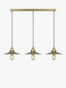 Потолочный светильник Tobias с 3 лампами для кухонной барной стойки John Lewis, Brass