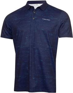 Мужская текстурированная рубашка-поло Calvin Klein Slate с влагоотводящим и быстросохнущим эффектом, Evening Blue