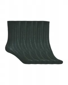 Набор из 6 пар хлопковых носков в рубчик Basix Punto Blanco, темно-зеленый