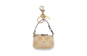 COACH Мини-сумка из лакированного полотна с тесьмой из телячьей кожи