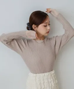 Прозрачный трикотажный топ в рубчик