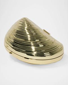 Миниатюрный металлический клатч Bridget в форме раковины устрицы Simkhai, золотой