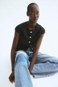 Рубашка с застежкой на пуговицы H&M, черный