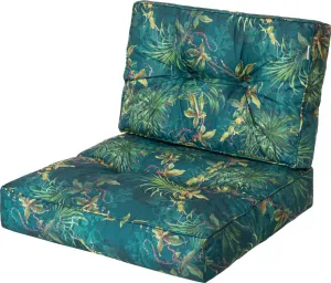 Подушка для садового стула Kaja - 2 шт., подушка на сиденье и спинку - размер 3 (68×68 + 68×39 см) - комплект подушек для сидения на открытом воздухе | PillowPrim Stanis³aw Jurga