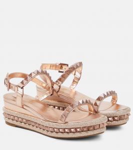 Кожаные эспадрильи pyraclou Christian Louboutin, бежевый