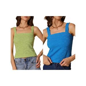 2 упаковки женских топов-бюстье с квадратным вырезом и широкими бретелями Inspire Chic, Blue Green