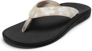 Женские пляжные сандалии OLUKAI Ohana, водонепроницаемые шлепанцы, поддержка свода стопы и комфортная посадка, легкие и прочные, улучшенное сцепление и устойчивость, Tapa/Pua