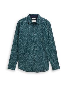 TOM TAILOR Рубашка на пуговицах темно-зеленого цвета Slim Fit