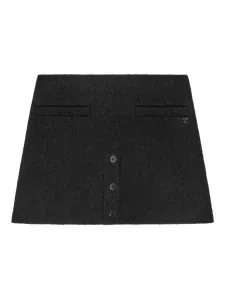 Юбка мини на пуговицах Courrèges, черный